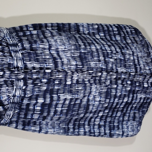 Banana Republic Blue/ White Dress w Pleats, Sz 0 - Picture 3 of 8